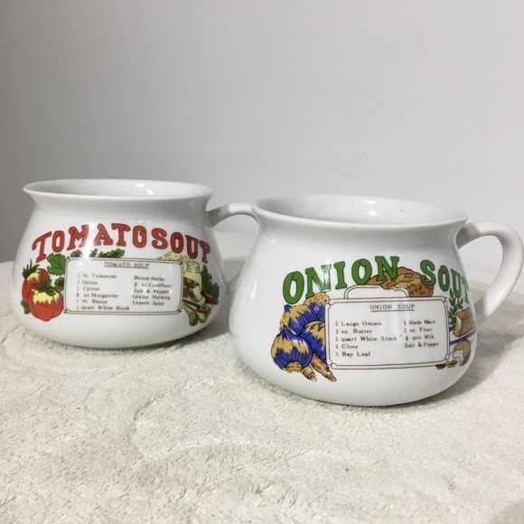 Other - Vintage SOUP MUGS by Crown Dynasty retro kitchen